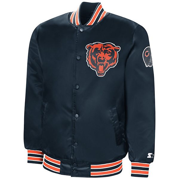 Men's Starter Navy Chicago Bears Retro The Diamond FullSnap Jacket