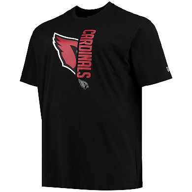 Men's New Era Black Arizona Cardinals Big & Tall 2-Hit T-Shirt