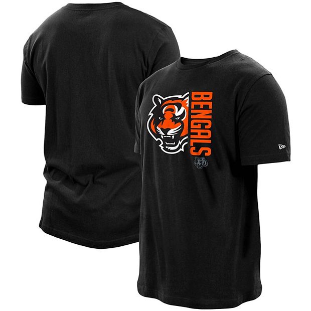 Men's New Era Black Cincinnati Bengals Split Logo 2-Hit T-Shirt