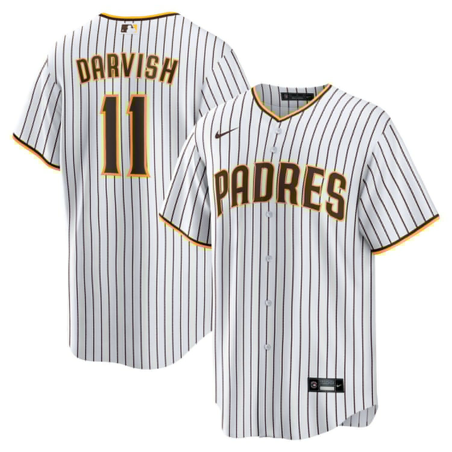 Men's San Diego Padres Nike Tan Pinstripe Road Team Jersey