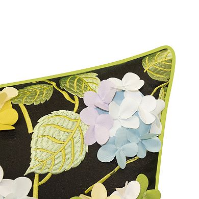 Edie@Home Indoor Outdoor Dimensional Hydrangea Throw Pillow