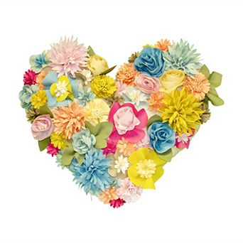 Edie@Home Indoor Outdoor Floral Heart Shaped Dimensional Throw Pillow