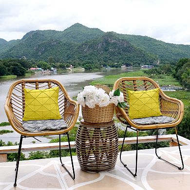 Edie@Home Indoor Outdoor Fishnet Pleat Throw Pillow