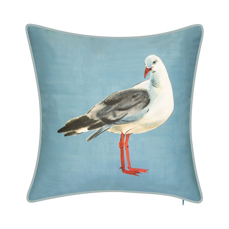 Edie@Home Indoor Outdoor Watercolor Throw Pillow, Blue, 18X18