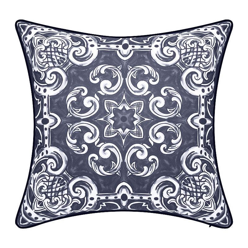 Edie@Home Indoor Outdoor Alhambra Throw Pillow, Blue, 20X20