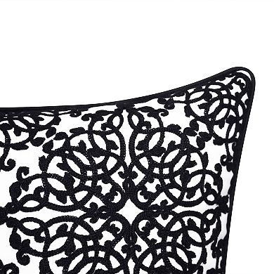 Edie@Home Indoor Outdoor Embroidered Lace Throw Pillow