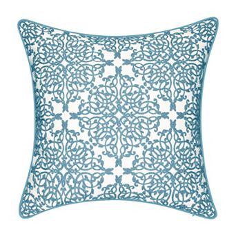 Edie@Home Indoor Outdoor Embroidered Lace Throw Pillow