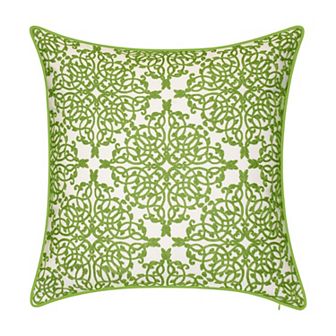 Edie@Home Indoor Outdoor Embroidered Lace Throw Pillow