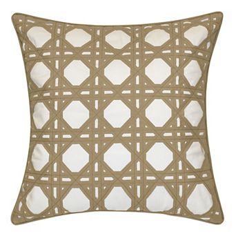 Edie@Home Indoor Outdoor Rattan Geometric Throw Pillow