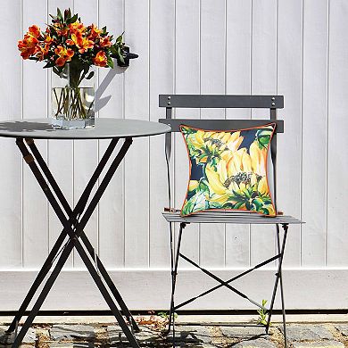 Edie@Home Indoor Outdoor Sunflower Watercolor Reversible Throw Pillow