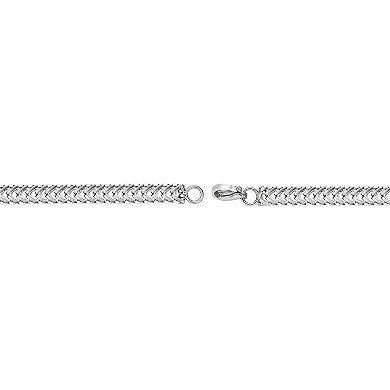 Men's LYNX Stainless Steel Flat Snake Chain Bracelet 