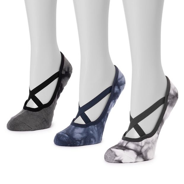 Women's MUK LUKS 3-Pack Tie-Dye Strappy Ballerina Socks