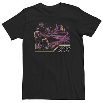 Big & Tall Star Wars R2-D2 & C-3PO Dark Landscape Portrait Tee