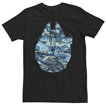 Big & Tall Star Wars Millennium Falcon In Blue Camo Tee