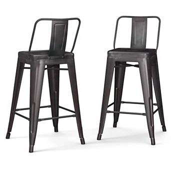 Simpli Home Rayne Metal Counter Stool 2 pc Set