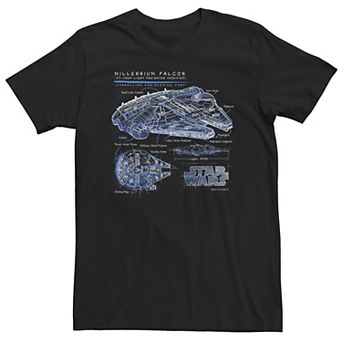 Big & Tall Star Wars Sketchmatic Falcon Line Art Tee