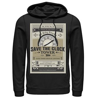 Men's Back to the Future Clock Tower Poster Hoodie
