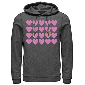 Men's E.T. Valentine's Day Pink Heart Grid E.T. Peaking Hoodie