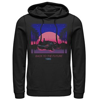 Men's Back To The Future 1985 Neon Delorean Sunset Hoodie