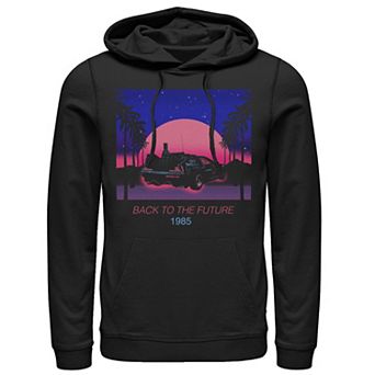 Men's Back To The Future 1985 Neon Delorean Sunset Hoodie