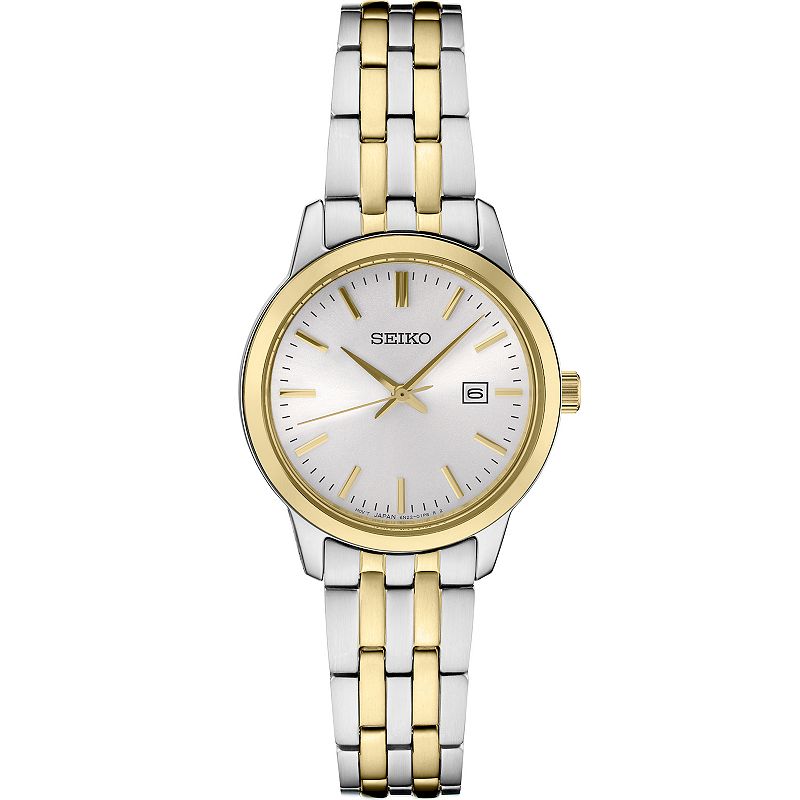 Seiko Women's Essential Two Tone Stainless Steel Watch - SUR410, Size: Small, Gold Silver
