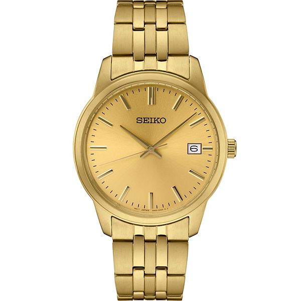 Seiko Men's Essential Gold Tone Stainless Steel Link Watch - SUR442