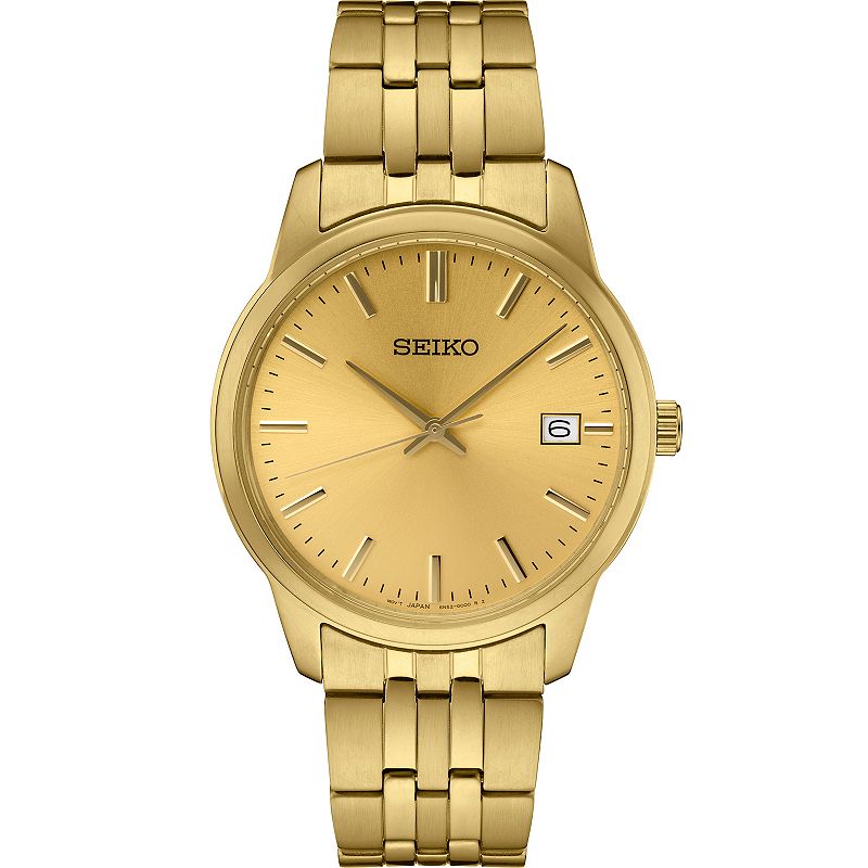 Seiko Men's Essential Gold Tone Stainless Steel Link Watch - SUR442, Size: Large