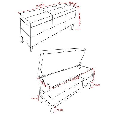 Simpli Home Afton Storage Ottoman Bench
