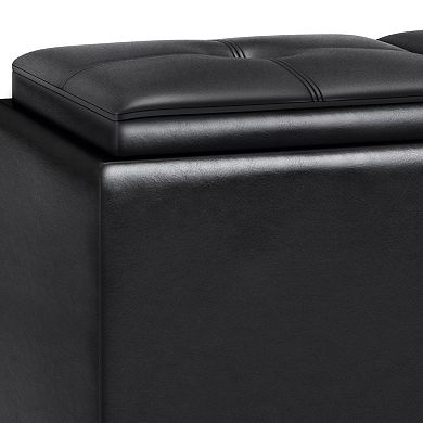 Simpli Home Avalon Tray Storage Ottoman