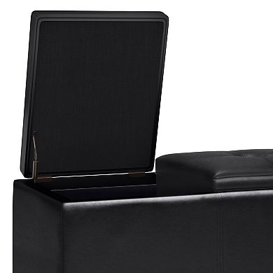 Simpli Home Avalon Tray Storage Ottoman