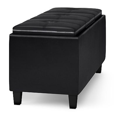 Simpli Home Avalon Tray Storage Ottoman