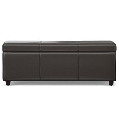 Simpli Home Avalon Rectangular Storage Ottoman