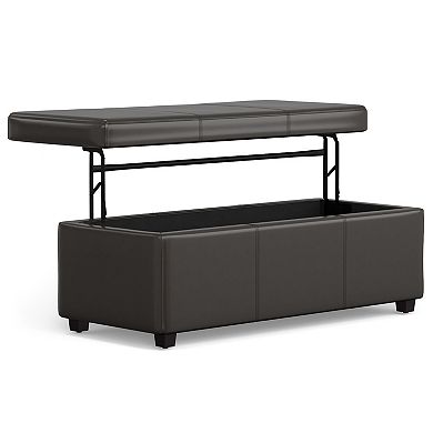 Simpli Home Avalon Rectangular Storage Ottoman