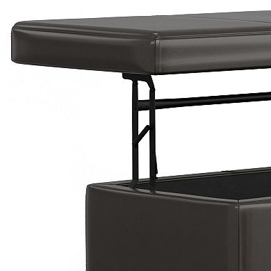 Simpli Home Avalon Rectangular Storage Ottoman