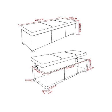 Simpli Home Avalon Rectangular Storage Ottoman