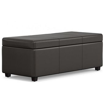 Simpli Home Avalon Rectangular Storage Ottoman
