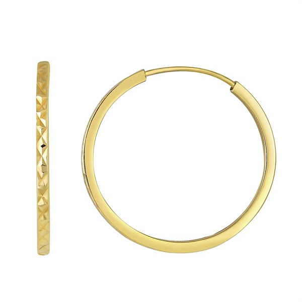 Forever 14K Square Tube Endless Hoop Earrings