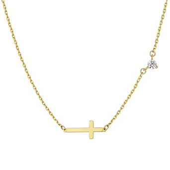 Taylor Grace 10k Gold Sideways Cross Necklace