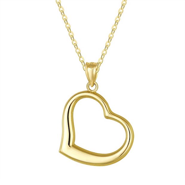 Gold floating hot sale heart necklace