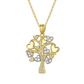 Taylor Grace Two Tone Heart Tree Of Life Pendant Necklace