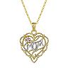 Taylor Grace Tricolor "MOM" Heart Pendant Necklace 