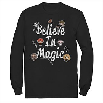 Men's Harry Potter Believe In Magic Cute Cartoon Text Tee