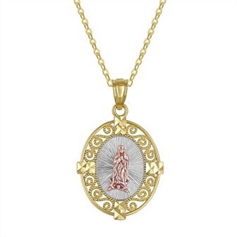 Forever 14K Guadalupe Medal Pendant Necklace