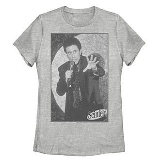Juniors' Jerry Seinfeld Stand Up Black & White Tee
