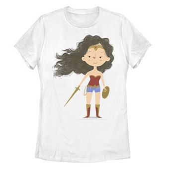 Juniors' DC Fandome Wonder Woman Cute Doodle Portrait Tee
