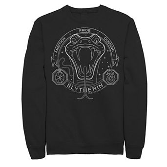 Men's Harry Potter Slytherin Line Art Snake Symbol Sweatshirt