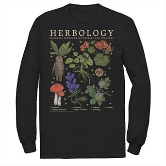 Men's Harry Potter Herbology Herb Refernce Grid Tee