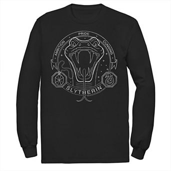 Men's Harry Potter Slytherin Line Art Snake Symbol Tee