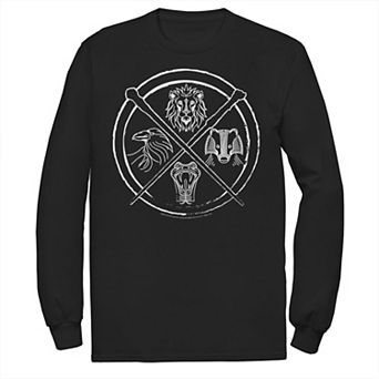 Men's Harry Potter Hogwarts House Symbols Line Art Tee