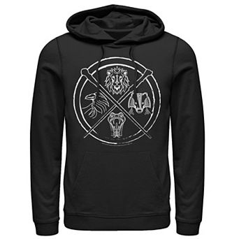 Men's Harry Potter Hogwarts House Symbols Line Art Hoodie